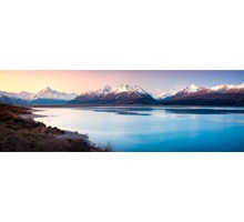 NZ90-Mount Cook against lake Pukaki at sunset